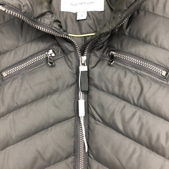Marc New York Andrew Marc Black Fitted Down  Puffer Jacket size SP - Picture 10 of 15